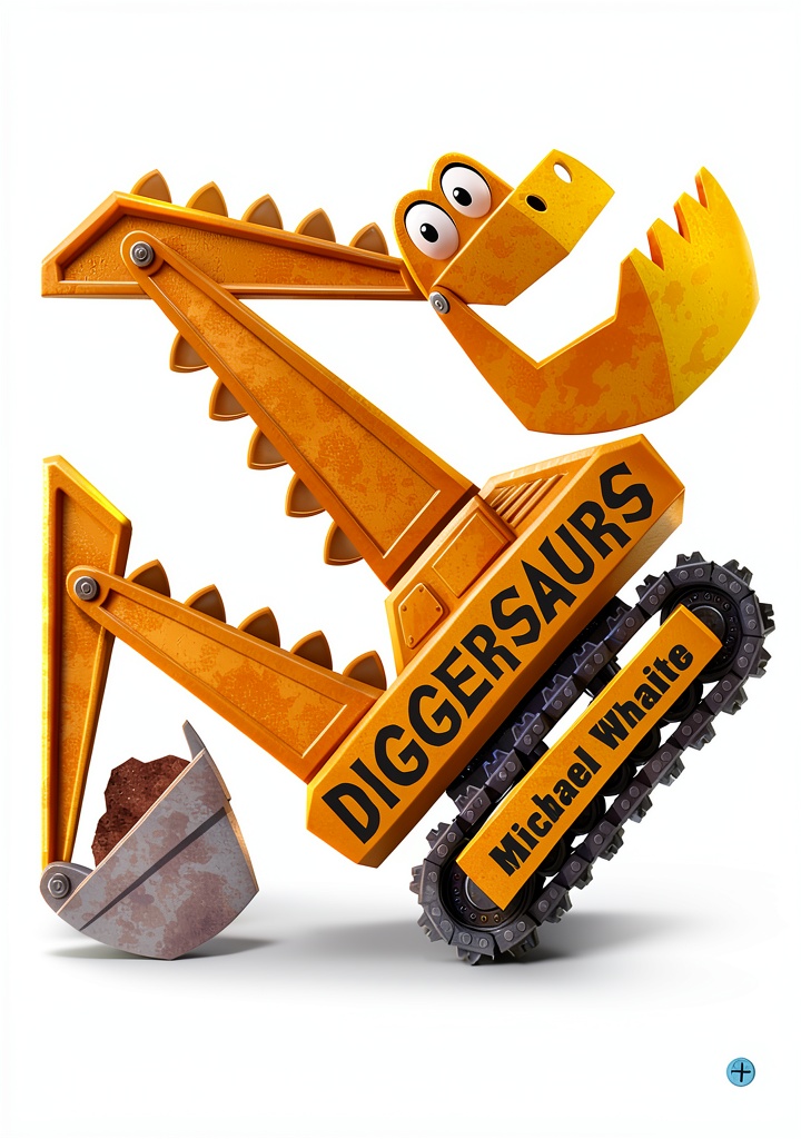 Diggersaurs book cover showing colorful dinosaur construction vehicles