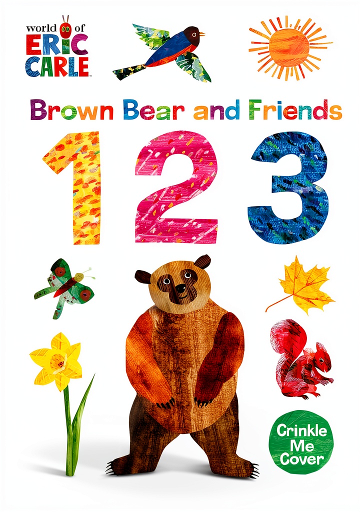 Colorful bear-themed counting book pages for babies and toddlers