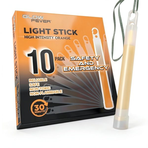Partydragon Emergency Glow Sticks Orange 10PCS Survival Kit-2
