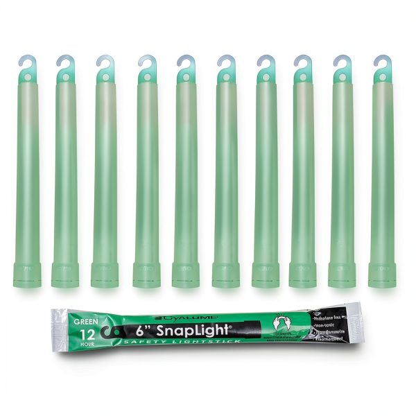 Cyalume Military Grade Glow Sticks 12-Hour Bulk Pack of 10 Green-0