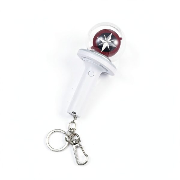 Pitsilat Stray Kids Light Stick Keychain Mini White Plastic Glow Stick-2