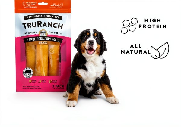 Rawhide Alternative Pork Skin Rolls M Pet Group Dog Chew All-Natural-4