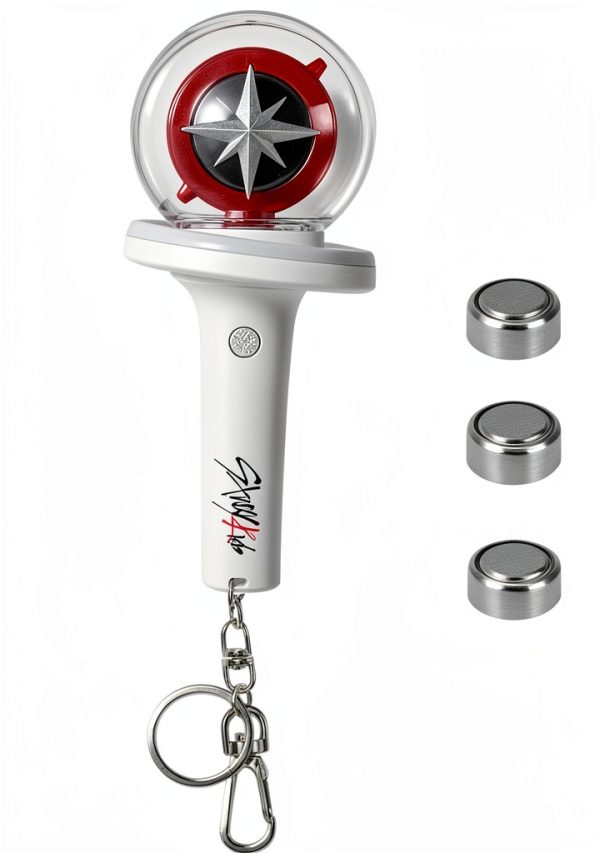 Pitsilat Stray Kids Light Stick Keychain Mini White Plastic Glow Stick-0