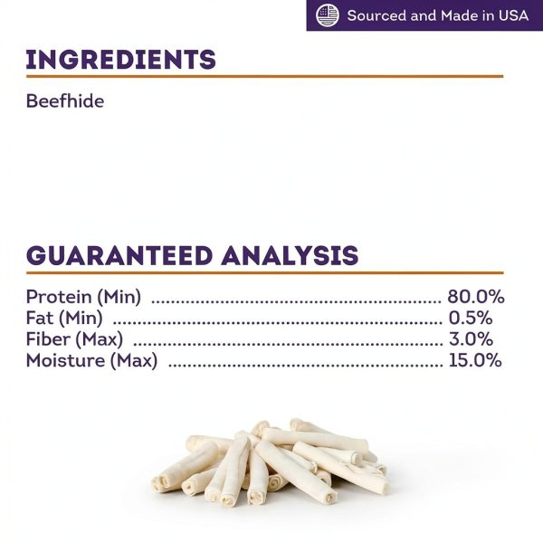USA Beefhide Chip Rolls Treatly 5-6 in Natural Flavor 22 Count-3