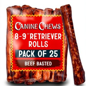 Canine Chews Beef Basted Rawhide Rolls for Large Dogs 25pk-0