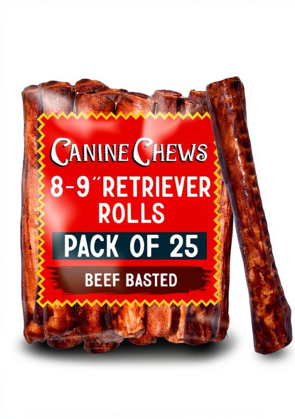 Canine Chews Beef Basted Rawhide Rolls for Large Dogs 25pk-0