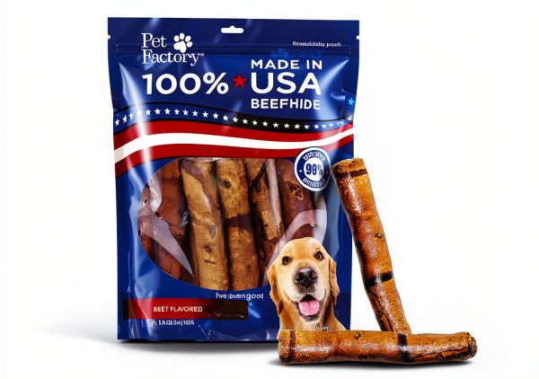 Pet Factory Beefhide Rolls Dog Chew Treats 8 Inch Beef Flavor 15 Count-0