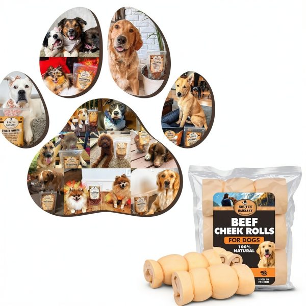 Premium Beef Cheek Rolls for Dogs 5-7" - (5-Pack) Long Lasting, Safe & Natural Rawhide Alternative Chews, Ideal for Large Dogs & Aggressive Chewers, Supports Dental Health & Digestion-8