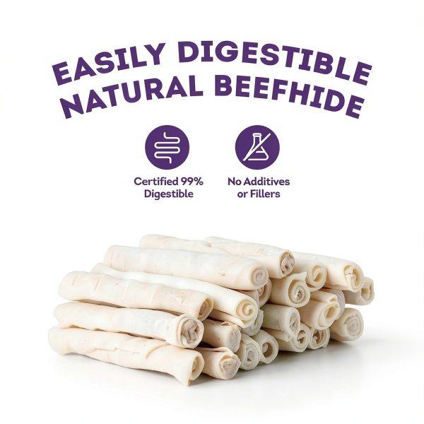 USA Beefhide Chip Rolls Treatly 5-6 in Natural Flavor 22 Count-5