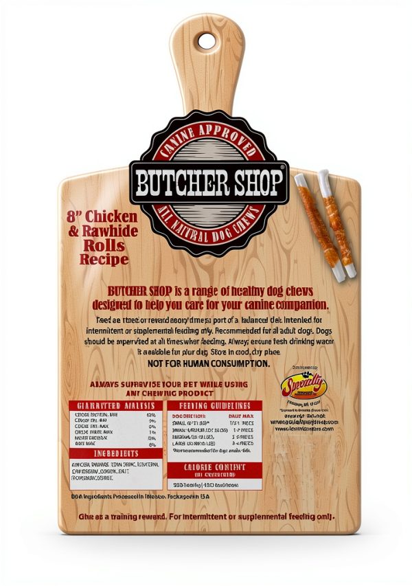 Butcher Shop Chicken and Rawhide Rolls Dog Treats 2 Pack 20 Rolls-4