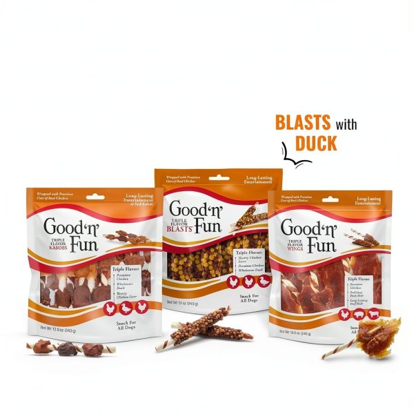 Good n Fun Triple Flavor Rolls Peanut Butter 8oz Rawhide Chew-7
