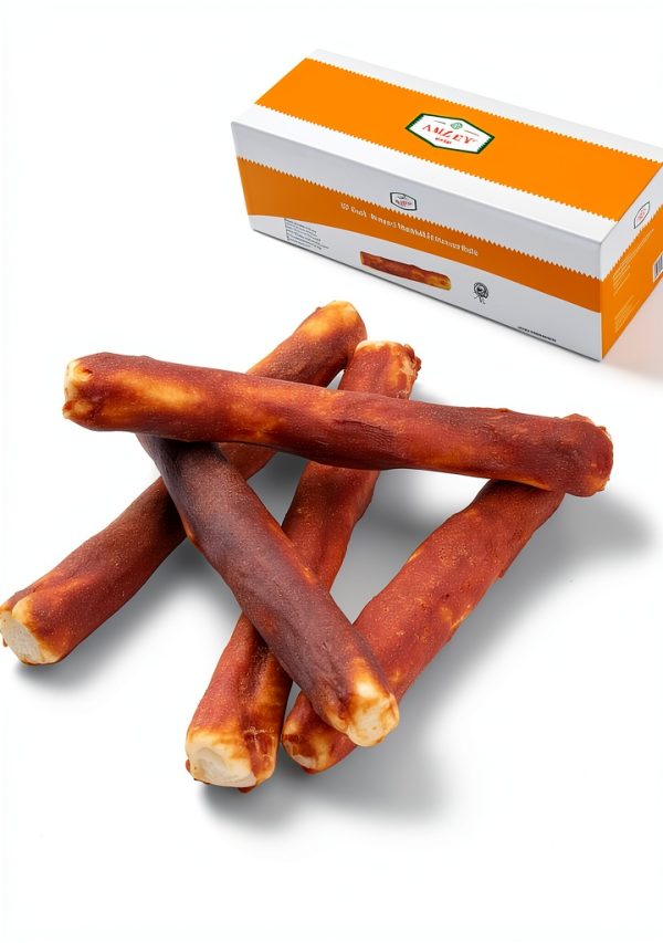 Collagen Treats Dogs - Amzey 10in Duck-Wrapped Rawhide Rolls, 5 pcs-0