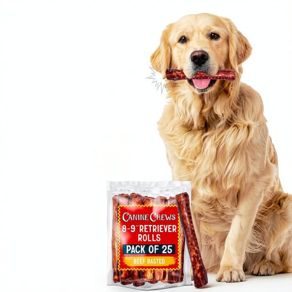 Canine Chews Beef Basted Rawhide Rolls for Large Dogs 25pk-6