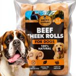 Premium Beef Cheek Rolls for Dogs 5-7" - (5-Pack) Long Lasting, Safe & Natural Rawhide Alternative Chews, Ideal for Large Dogs & Aggressive Chewers, Supports Dental Health & Digestion-0