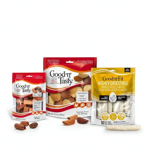 Good ‘n’ Fun Triple Flavor Chews for Dogs – Beef Hide Chicken Jerky-10