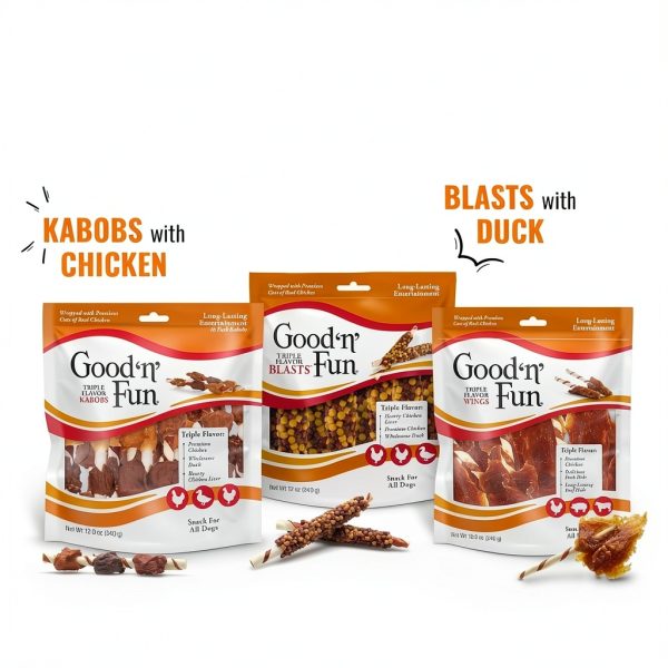 Good 'n' Fun Triple Flavor Mini Rolls 8oz Small Dog Rawhide Chews-8