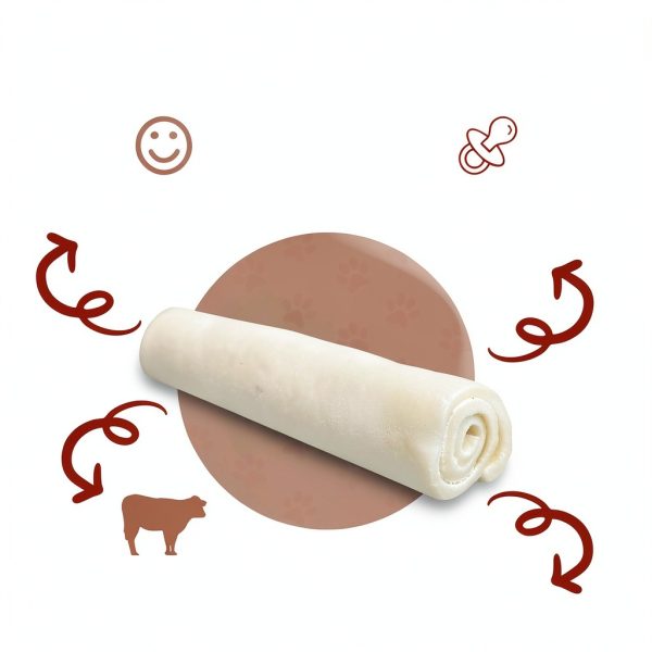 All Natural Dog Chew Treats Real Hide Rawhide Rolls Beef 16 Count-2
