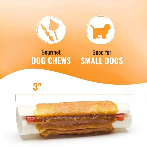 Good 'n' Fun Triple Flavor Mini Rolls 8oz Small Dog Rawhide Chews-3