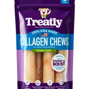 USA Collagen Rolls Treatly Treats 9-10 Inch Natural Flavor 4 Count-0