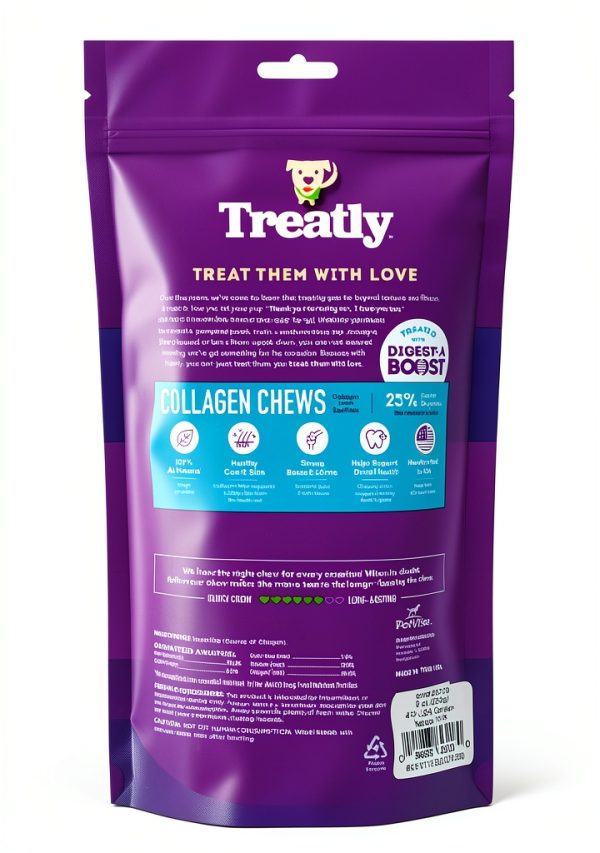 USA Collagen Rolls Treatly Treats 9-10 Inch Natural Flavor 4 Count-1