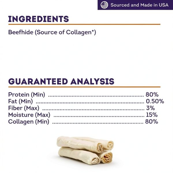 USA Collagen Rolls Treatly Treats 9-10 Inch Natural Flavor 4 Count-4