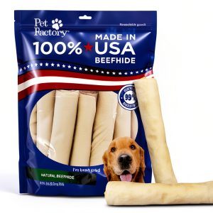 Pet Factory Beefhide Rolls 8 Inch Natural Flavor Chew Treats 15 Count-0